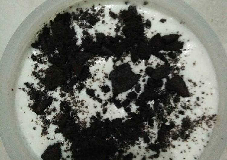 resep lengkap untuk Ice cream oreo vanila simple