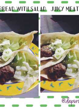 Pita Bread with salad & Juicy Meatballs #kitaberbagi