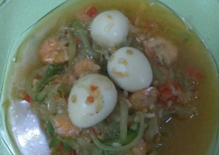 Resep Oseng labu siam,udang dan telur puyuh Karya Anis_Jingga