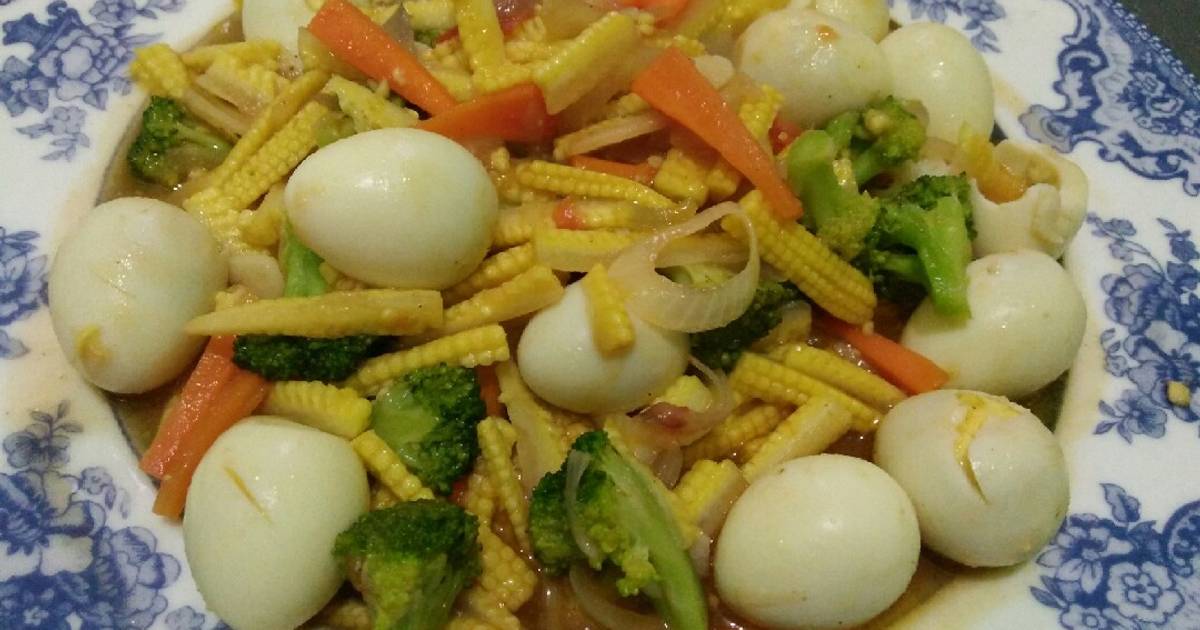 8 resep telur puyuh baby corn saus tiram enak dan 