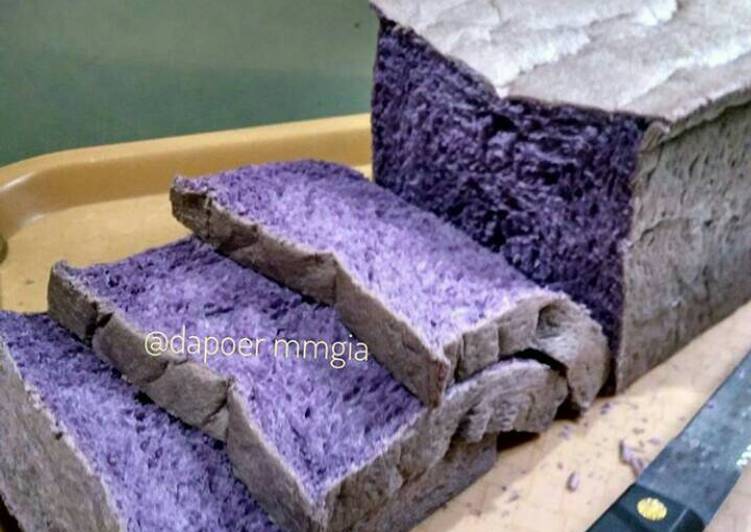 bahan dan cara membuat Roti tawar taro (ubi ungu)