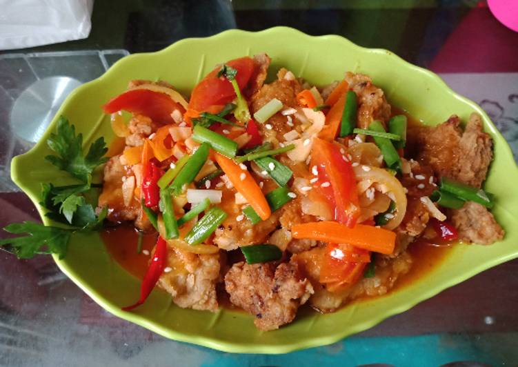 resep masakan Ayam Kuluyuk Saus Asam Pedas Manis