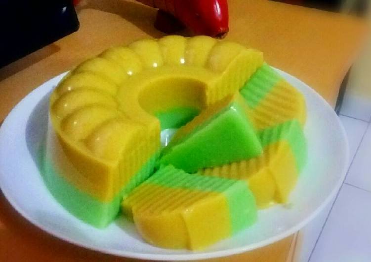 gambar untuk cara membuat Mix Puding (Labu plus Tape Pandan) yuuumyy