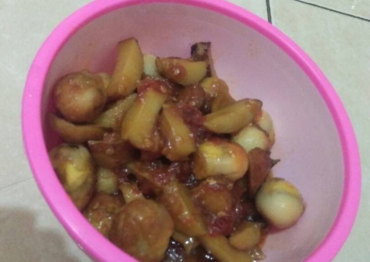 Balado telor puyuh + jengkol