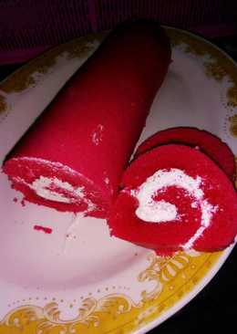 Bolu gulung kukus red velvet