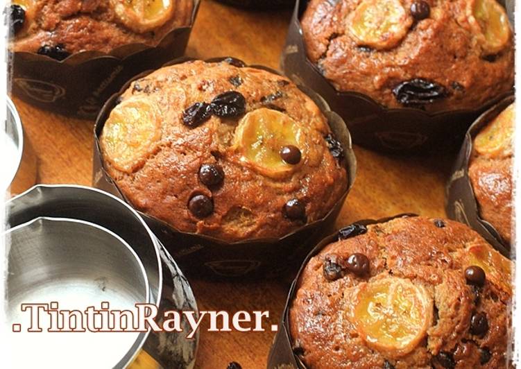 Resep The Best Banana Muffin EVER,Super moist NO mixer By Tintin Rayner