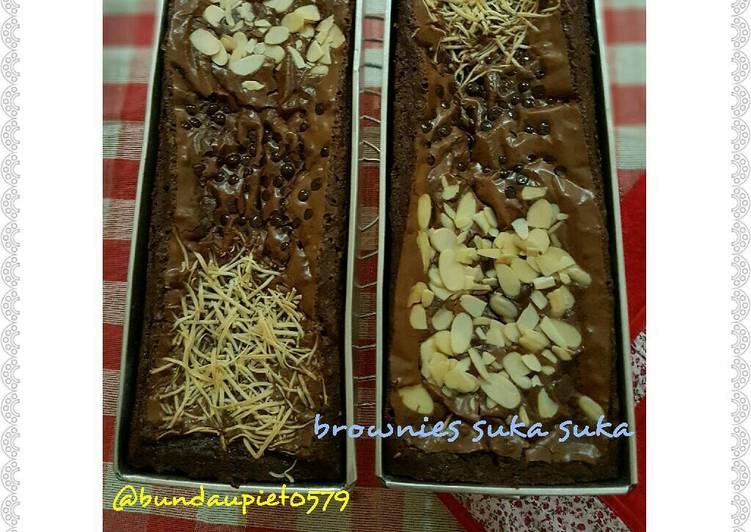 bahan dan cara membuat Brownies shiny suka suka