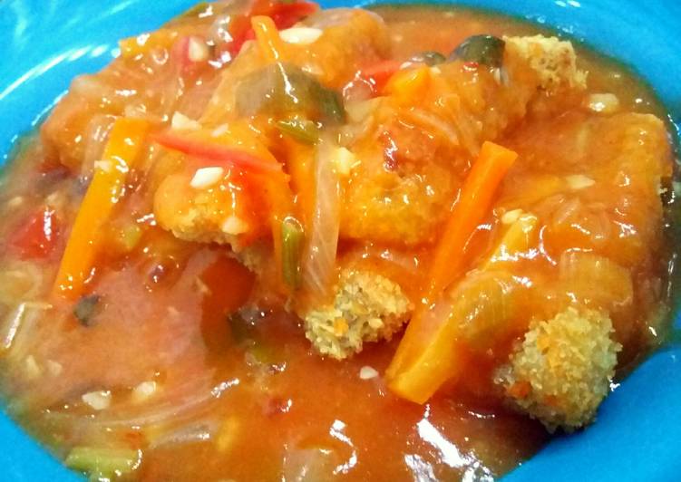 resep lengkap untuk Nugget ayam saus asam manis