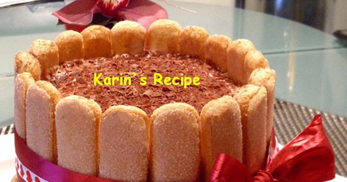 Resep Tiramisu Charlotte (Eggless Charlotte Tiramisu)