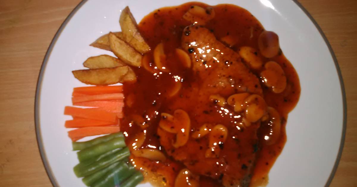 Resep Sirloin steak with blackpaper mushroom sauce oleh Ahlaerzky Cookpad Resep Sirloin steak with blackpaper mushroom sauce oleh Ahlaerzky Cookpad