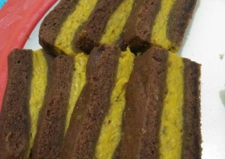 cara membuat Brownis lapis pisang ekonomis