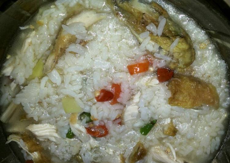 bahan dan cara membuat Nasi Ayam Kuah Pedas