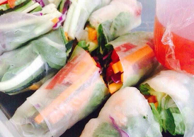 gambar untuk resep makanan Vietnamese Fresh Raw Spring Rolls