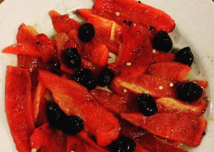 resep masakan Pepperoni Arrostiti Sotto Olio (Roasted Peppers in Olive Oil)