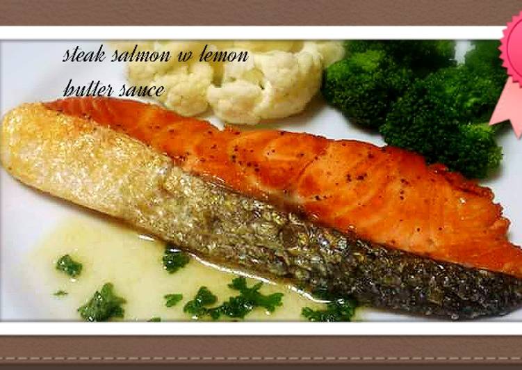 resep Steak salmon w lemon butter sauce