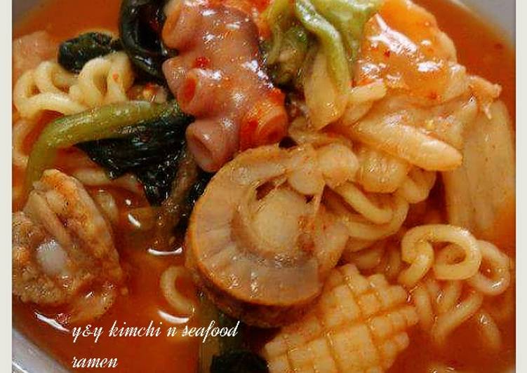 gambar untuk cara membuat Kimchi n seafood ramen