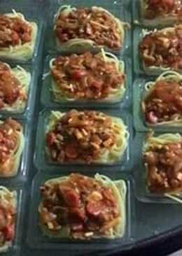 Spaghetti ayam saus bolognise