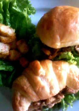 Homemade Burger with Chicken Teriyaki
