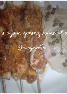 Sate ayam goreng sambal oncom