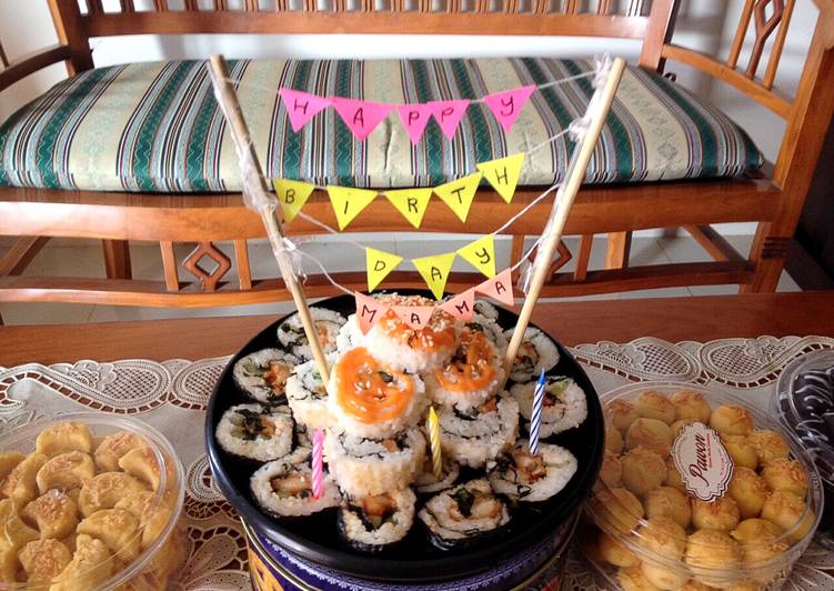 resep lengkap untuk Sushi Cake