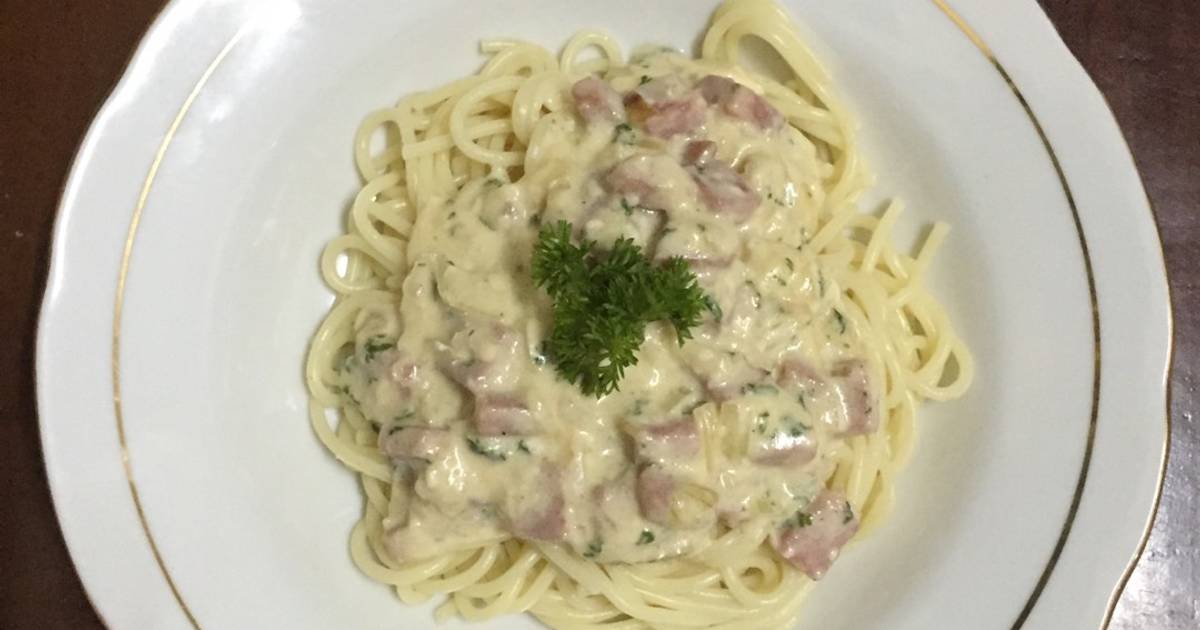  Resep  Spaghetti  Carbonara  with Smoked  Beef  oleh yangkuka 