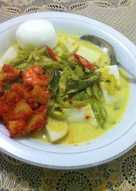 Ketupat gulai buncis 