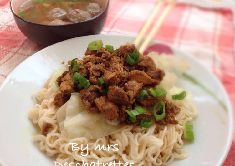 gambar untuk resep Mie ayam bakso homemade