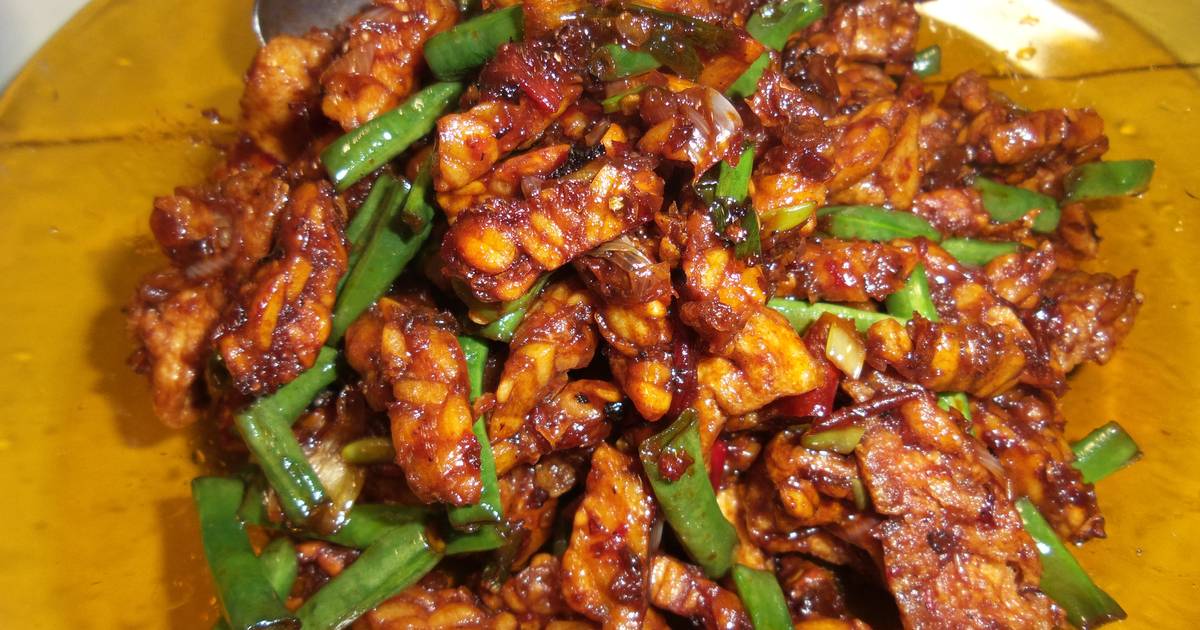  Resep  Tumis kering  tempe tahu  dan kacang panjang oleh 