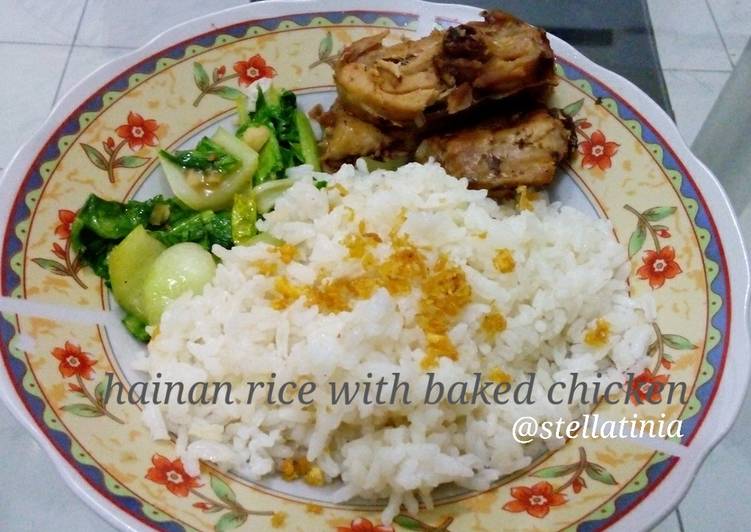 resep makanan Hainan Rice with Baked Chicken