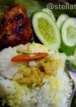 Nasi bakar ayam & telur puyuh