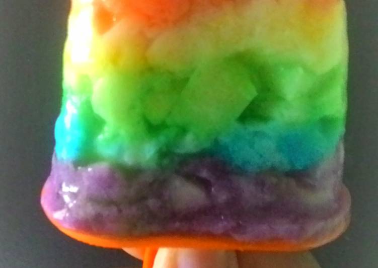 resep makanan Ice Jelly Rainbow