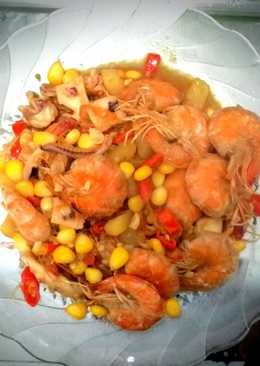 Udang Sotong tumis suka suka