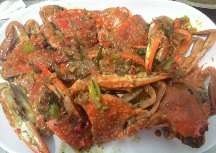 bahan dan cara membuat Kepiting Lada hitam pedas