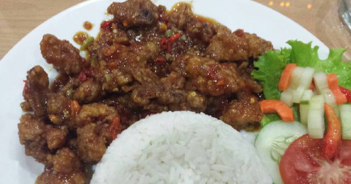 1 resep  ayam goreng  ttp tepung terasi  pedas  enak dan 