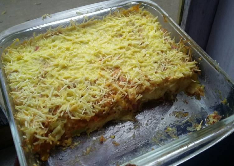 resep Macaroni Schotel with Double Sauce (Bolognese & Bechamel)