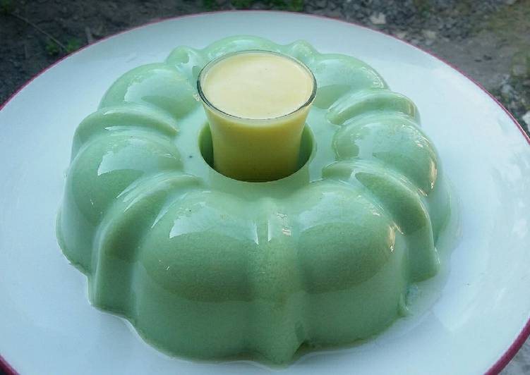 Resep Green Tea Pudding with Vanilla Vla Kiriman dari Chinantalya Ivada