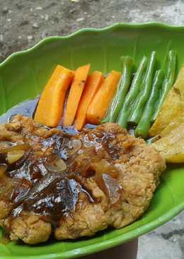 Chicken Steak with Blackpepper Sauce and Vegetables ala Kedai st