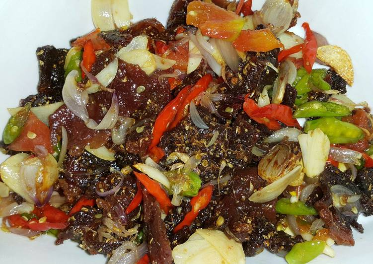 resep Oseng Pedas Gurih Dendeng Sapi Manis