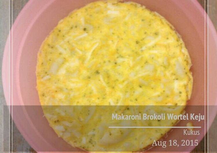 bahan dan cara membuat Makaroni Brokoli Wortel Jagung Keju