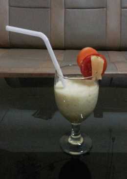 jus nanas with sayur pare (paria)