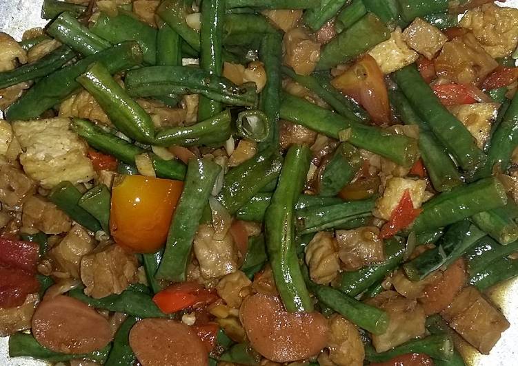 gambar untuk resep makanan Tumis Tahu Tempe Kacang Panjang Sosis