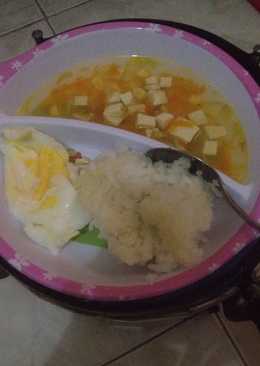 Sup sayur tahu dan ceplok air (MP Asi)