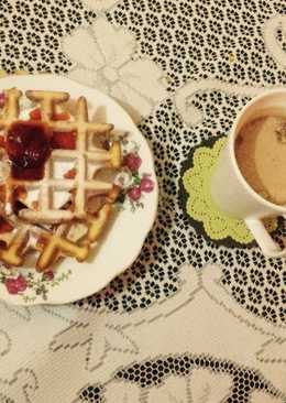 Crispy wafel saus strawberi