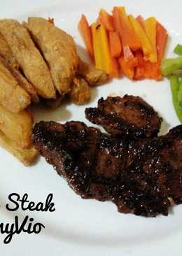 Steak daging saus lada hitam pedas