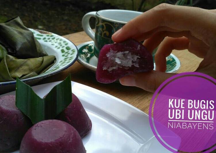 resep masakan Kue bugis ubi ungu ?? isi enten putih