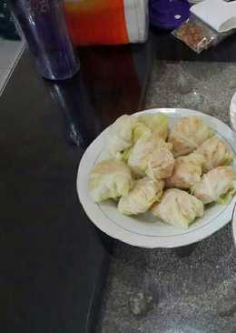 tum ayam wortel bungkus daun kol