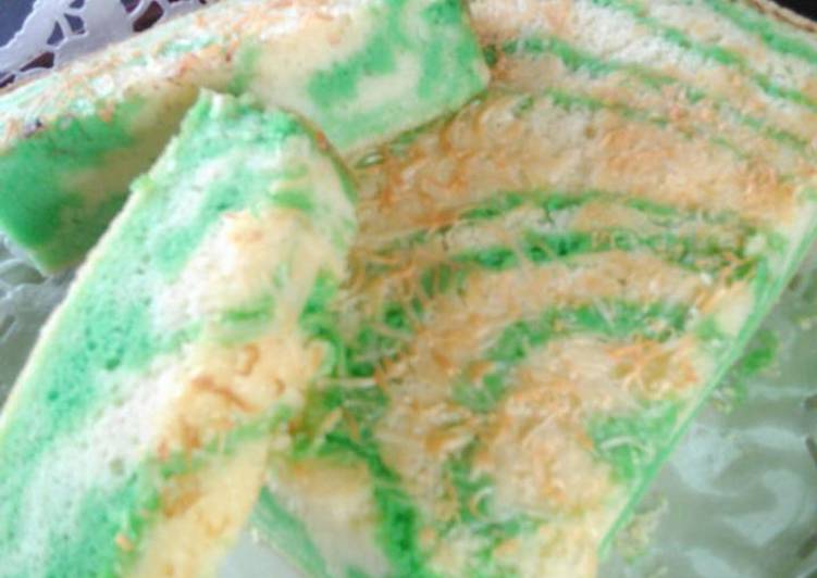 resep makanan Bolu Zebra Pandan Putel