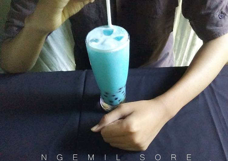 gambar untuk resep makanan Homemade Bubble/Boba/Black Pearl/Bubble Pearl/Pearl dan Iced Bubble Blue Sky