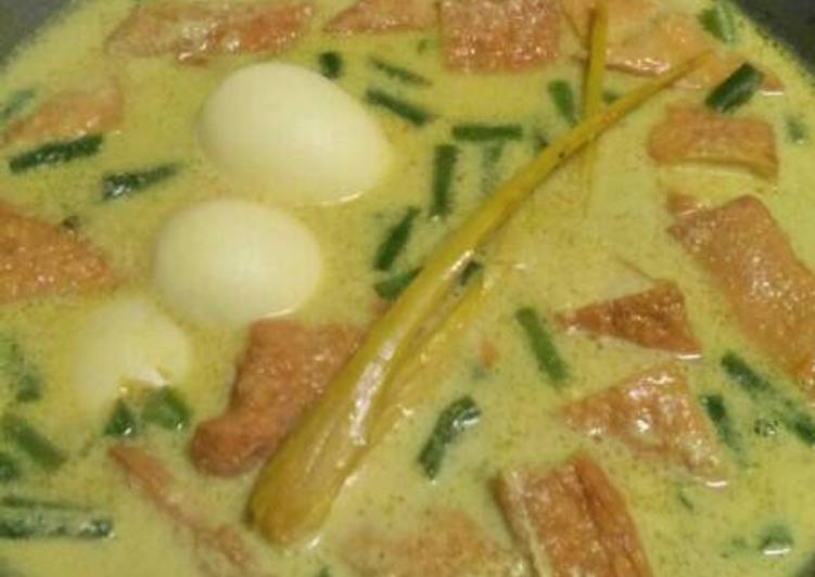 resep lengkap untuk Telur buncis tahu pindang santan