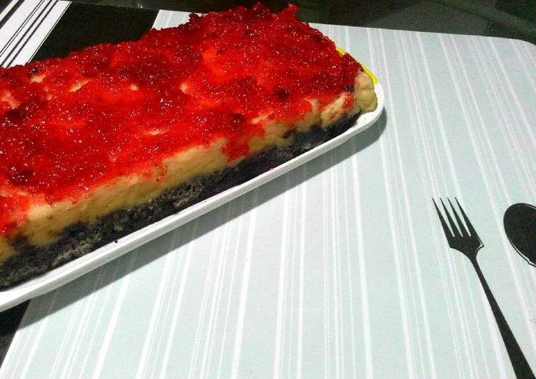 resep makanan Cheesecake kukus berry-oreo